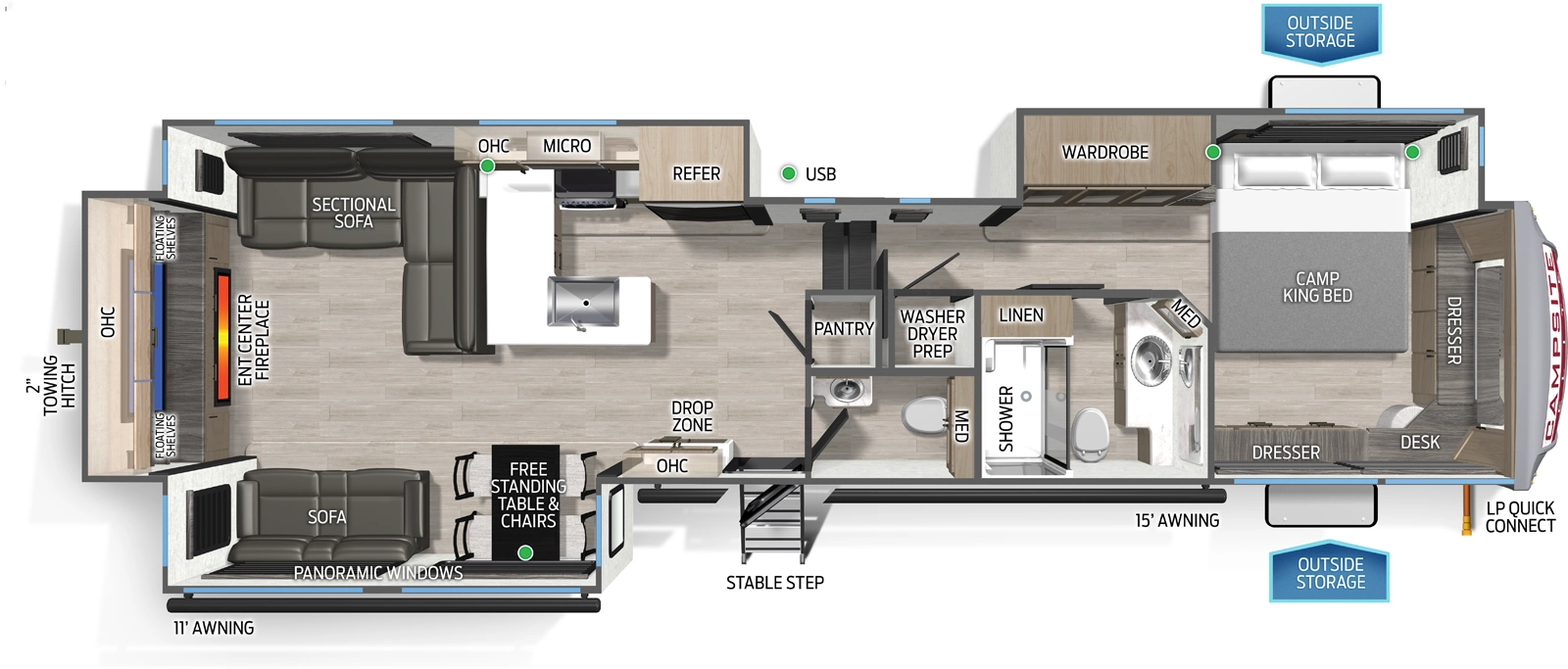 Campsite Elite 36AK Floorplan